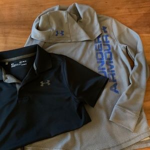 Boys Under Armor Polo and Pullover, Size Medium